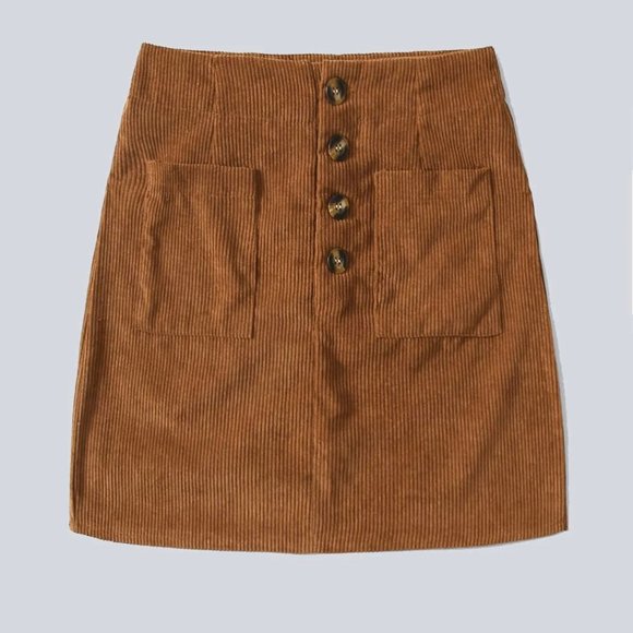 Six Eight Ten Brown Corduroy Mini Skirt - Picture 5 of 8